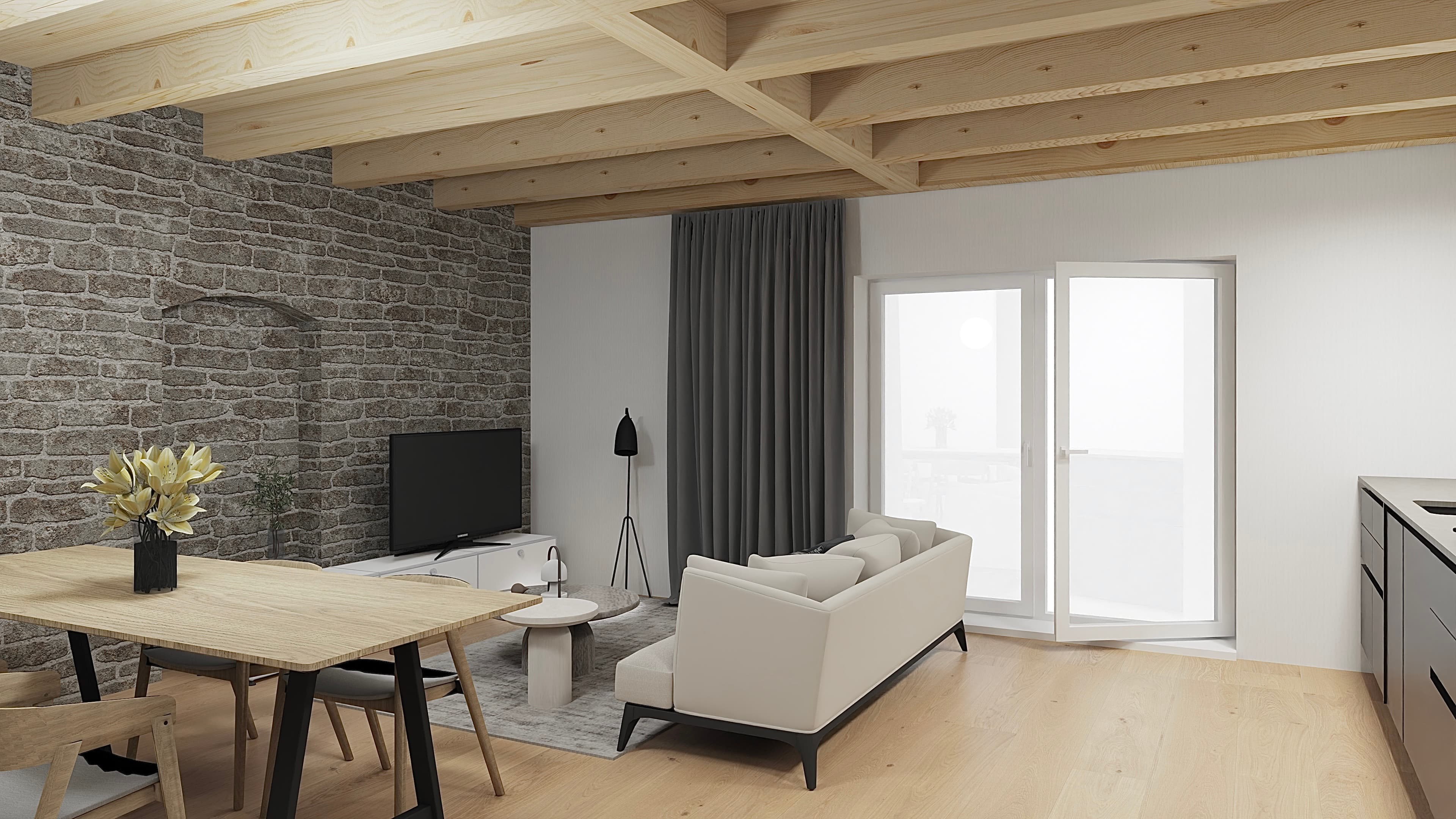 Haus 3: Wohnbereich (Richtung Balkon)